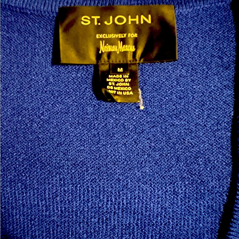 St John V neck cardigan. A rich blue and worn once.